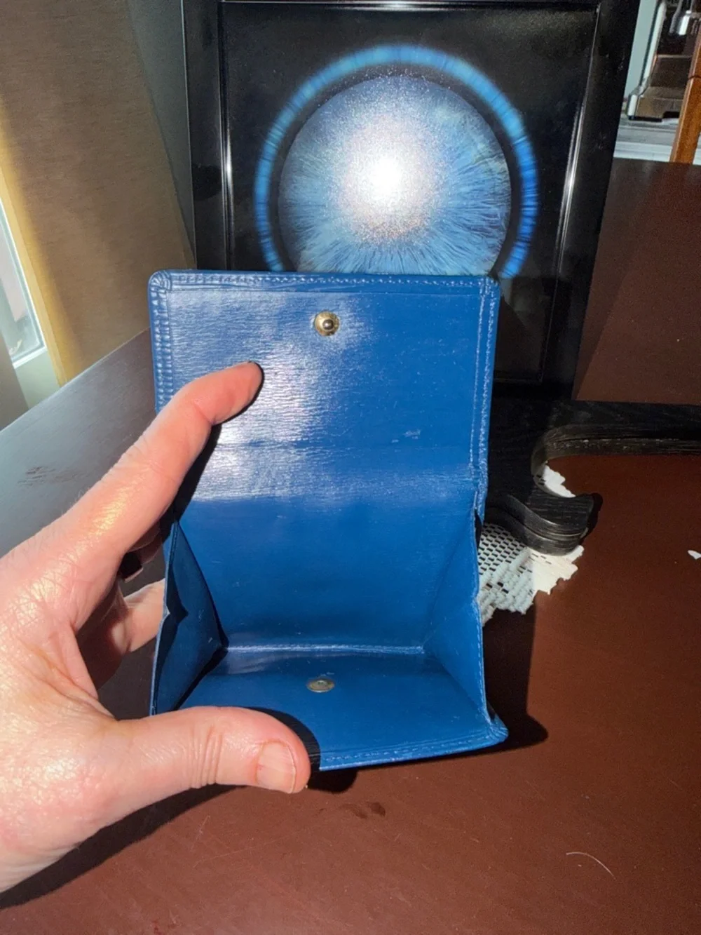 Authentic Louis Vuitton Blue Epi Leather Compact Wallet